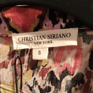 FINAL PRICE Christian Siriano Multicolor Patterned Tie-up Hem Top